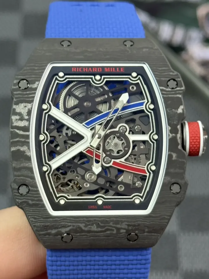 Close-up of the RM 67-02 dial and carbon bezel